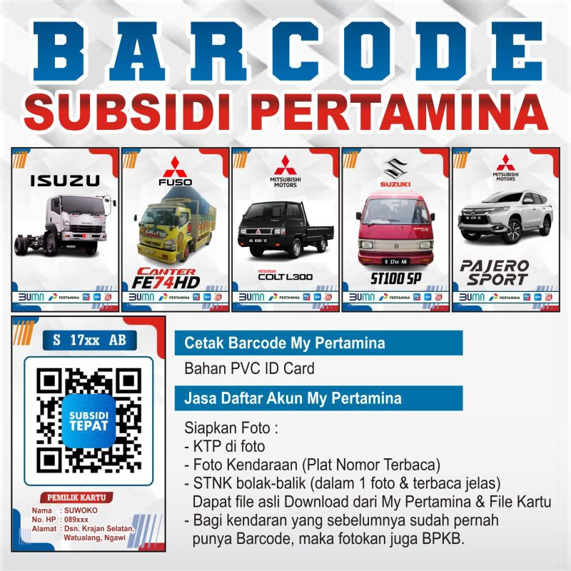 Jasa Daftar Barcode QR Pertamina / Subsidi Tepat PertaliTe dan Solar