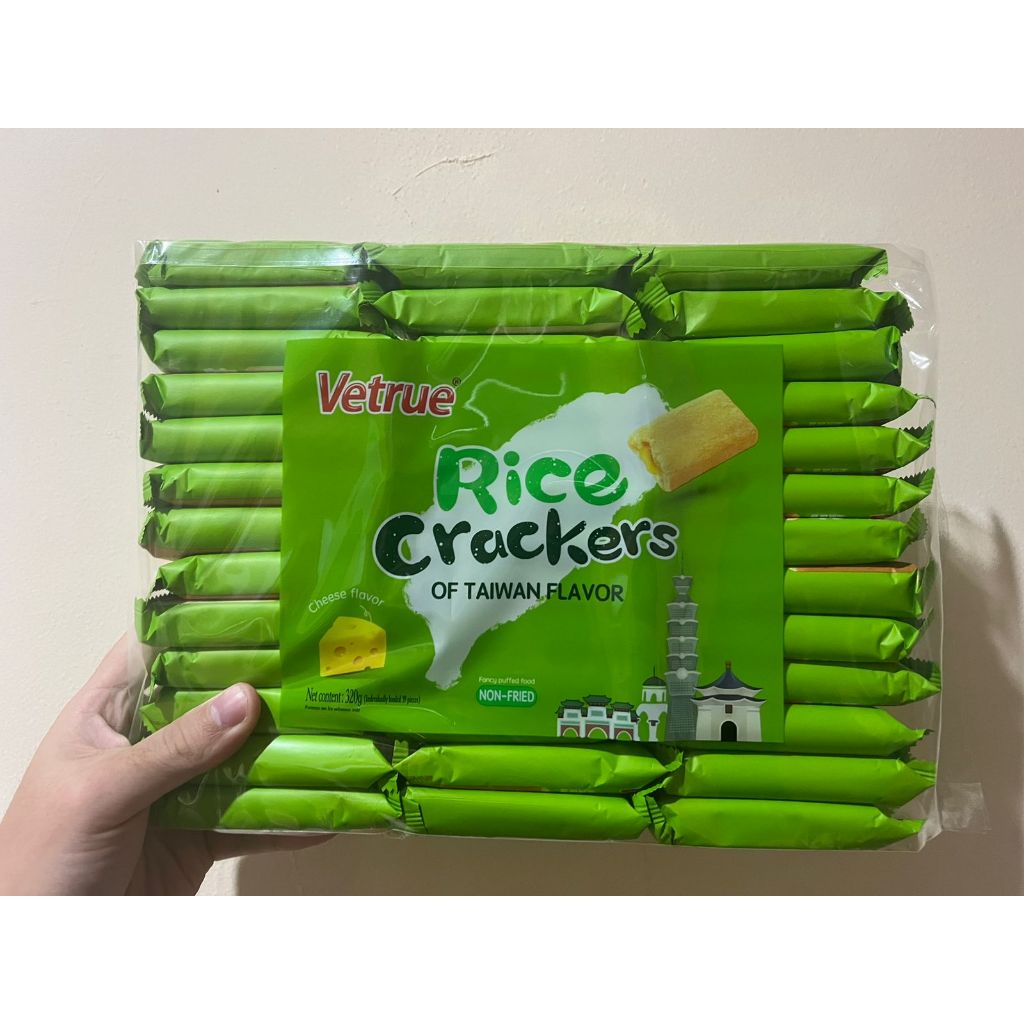 

QH Vetrue Taiwan Rice Crackers Cheese Flavor / Vetrue Taiwan Biskuit Beras Rasa Keju 320g