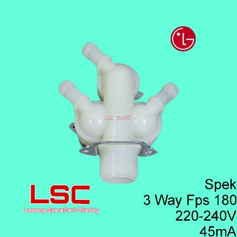 Selenoid LG Front Loading 3 Cabang AC 220 Water Valve Mesin Cuci Lg Samsung 3 Way Ori Kura2