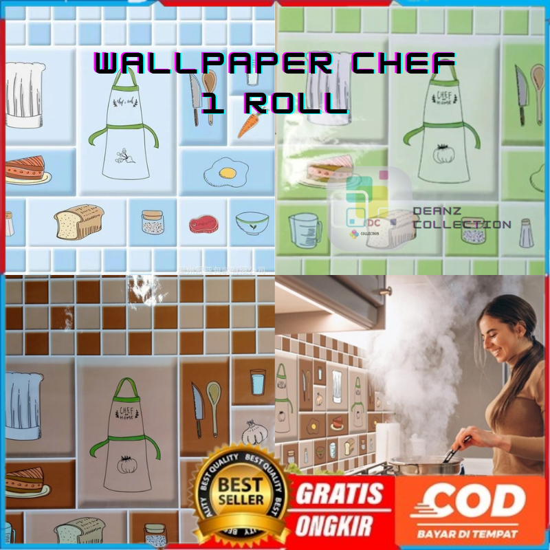 Anti Api Air & Minyak Wallpaper Dapur 4m Kitchen Set Kamar Mandi Wallpaper Premium Foil  60