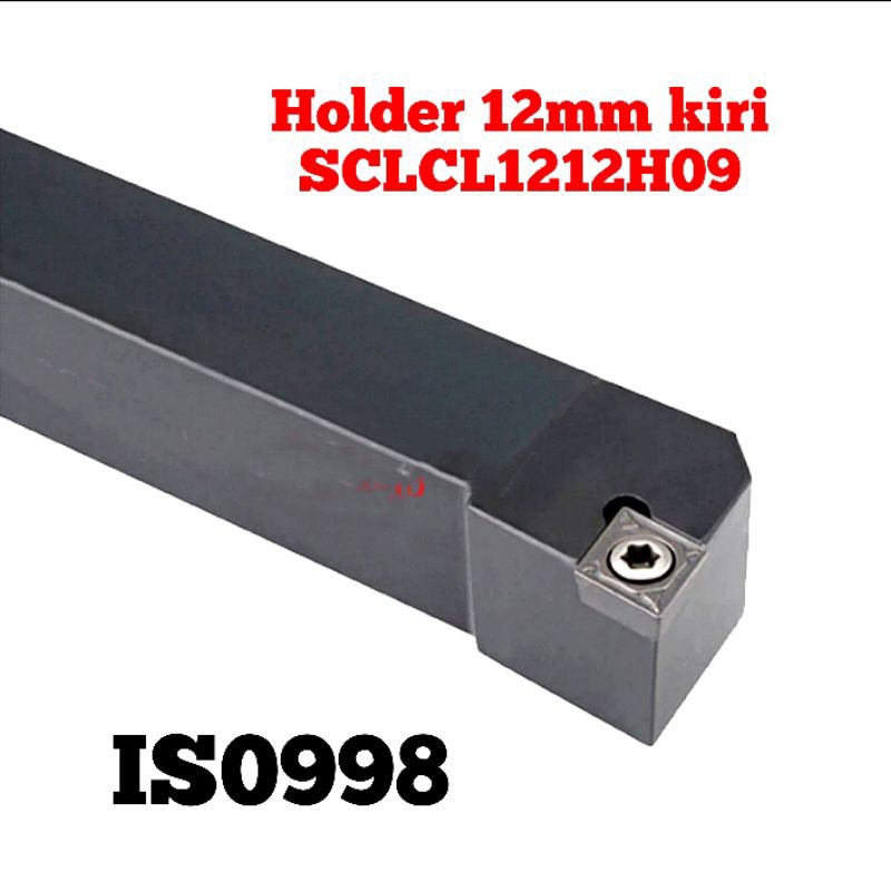 Holder bubut luar 12mm SCLCL1212H09 kiri cocok untuk insert ccmt09 ccgt09