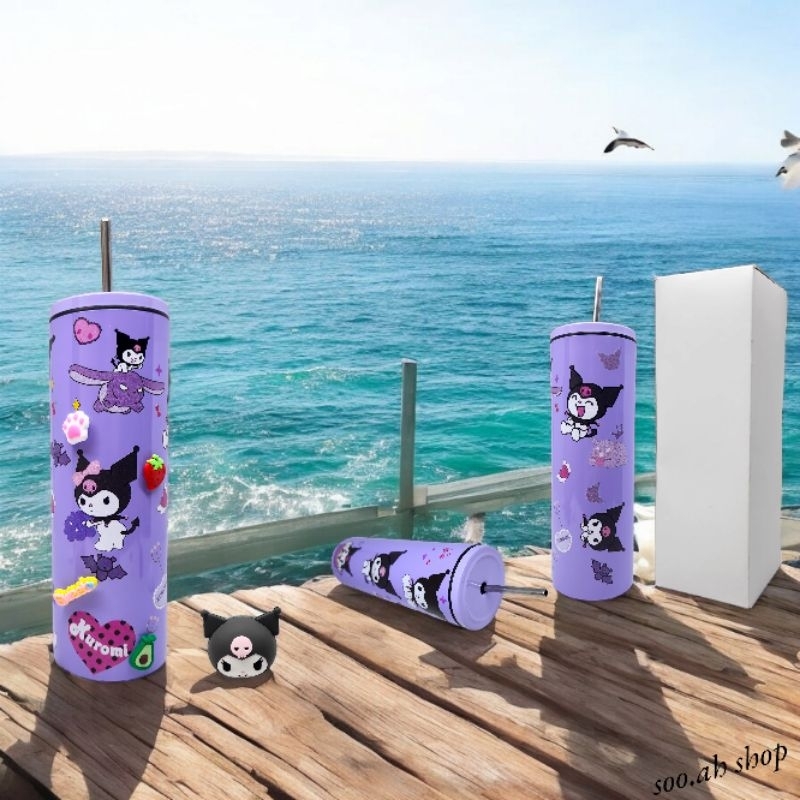 tumbler botol minum stainless steel 304,karakter melody + 3D boneka,tahan panas/ es batu 6-8jam , 60