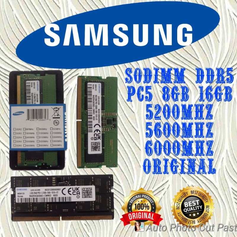 SODIMM LONGDIMM DDR5 PC5 8GB 16GB 4800MHZ 5200MHZ 5600MHZ ORIGINAL SAMSUNG