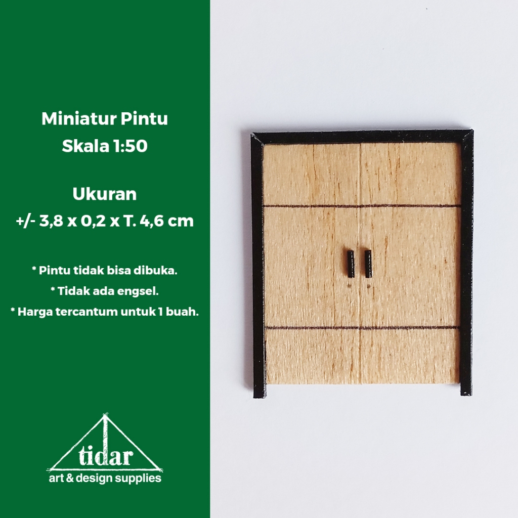 MH - Miniatur Maket Pintu Kayu 2 (Dua) Daun Skala 1:50