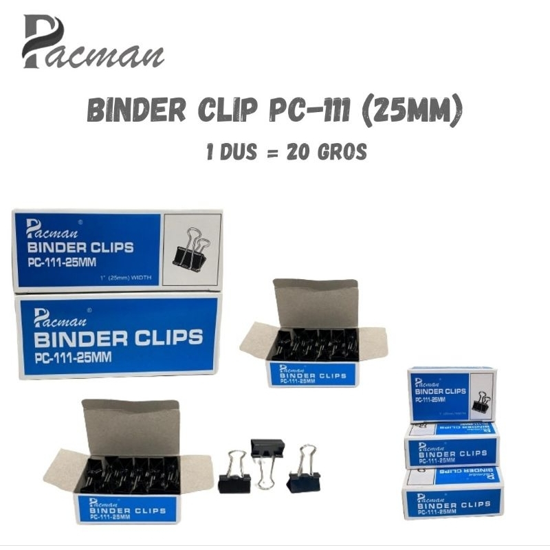 

Binder Clip Pacman 111 Isi 12 Pcs / Klip Penjepit Kertas