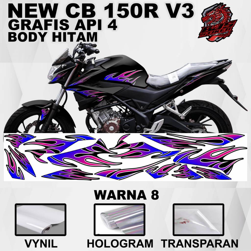 Stiker Sticker CB150R V3 New CB 150 r 2021 - Stiker Sticker Decal CB150R StreetFire grafis api 4 hit