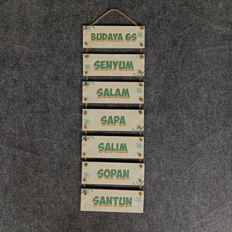 Dekorasi Dinding Aesthetic Tulisan Budaya 6S