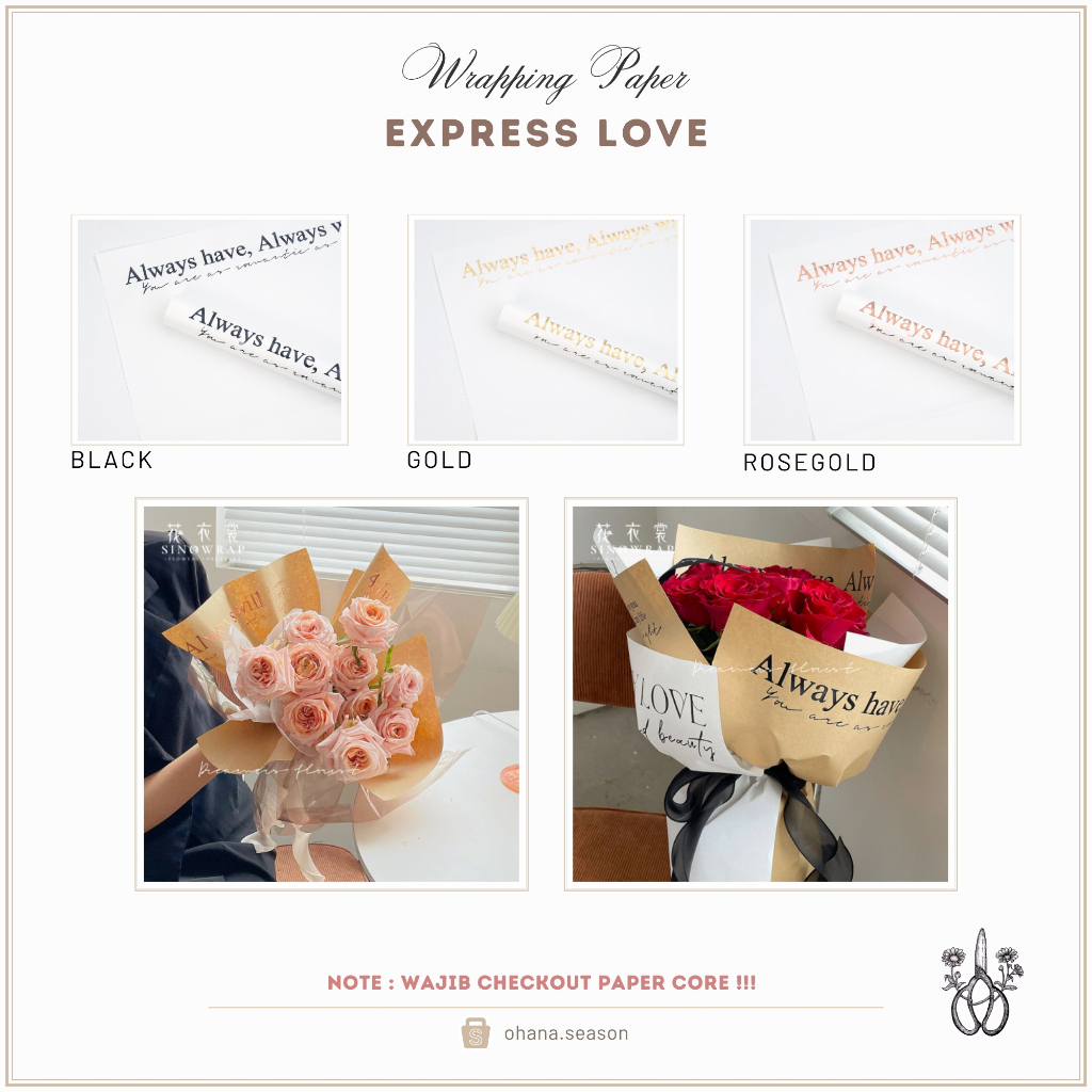 

Ohana Season Floral Wrapping Paper | Kertas Bunga | Express Love Cellophane 50 x 57 cm