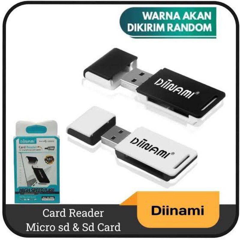 CARD READER DIINAMI HIGH SPEED USB 2.0 ORIGINAL MICRO SD/SD CARD MEMORY HP & CAMERA