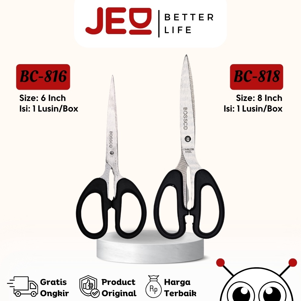 

1 Box isi 12 Gunting Scissors BOSSCO 6 Inch8 Inch BC816818 KODE K6A7