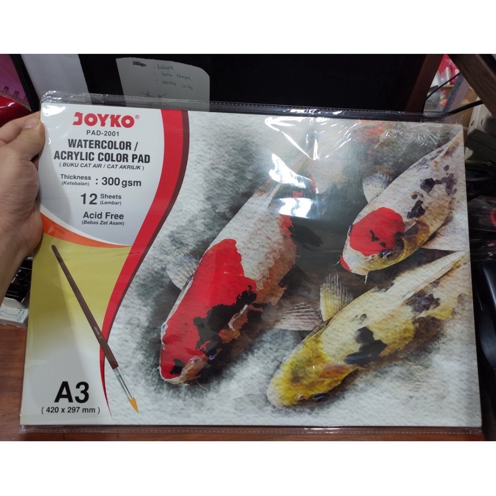 

buku watercolor acrylic pad a3 joyko 3 gsm 12 lembar KODE G6E9