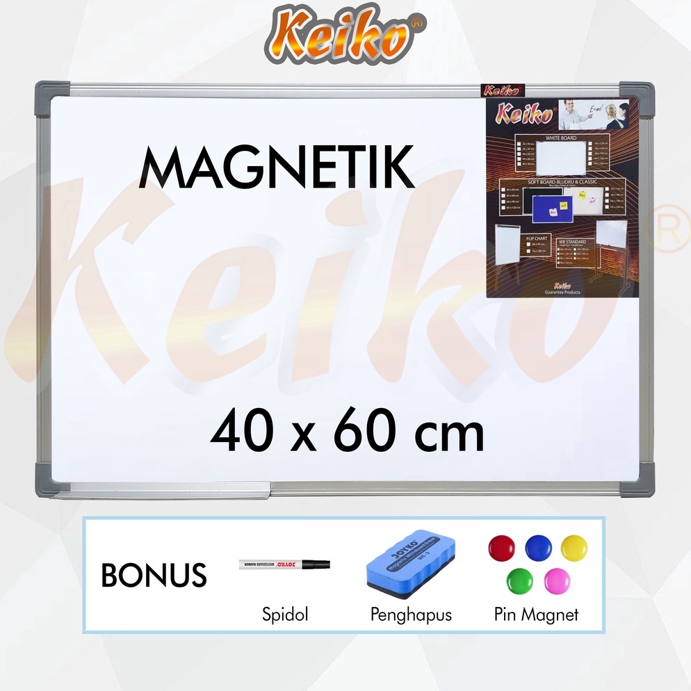 

KODE O12F Papan Tulis Whiteboard White Board Gantung Magnet Single Face Keiko 4 x 6 cm