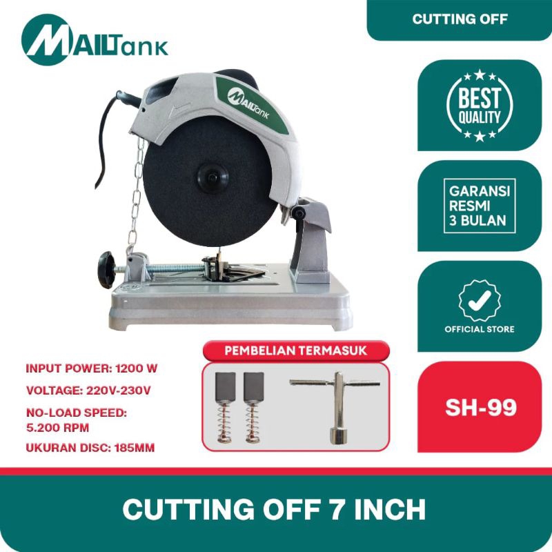 MAILTANK Mesin potong rel geser mesin gergaji Potong besi 7" SH-99
