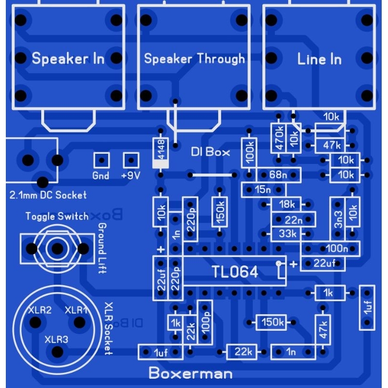 PCB EFEK GITAR BOXERMAN DI BOX
