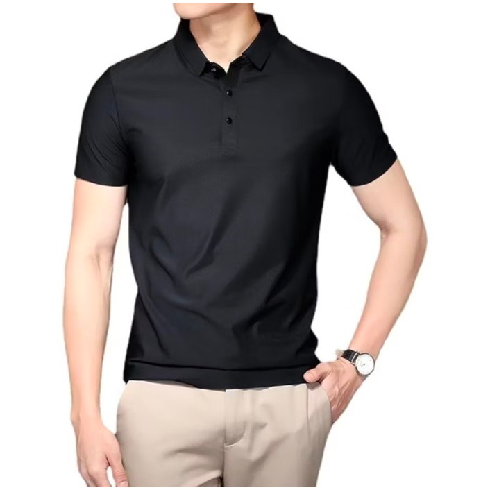 Kaos Polo Pria Dry Fit Seamless Original Warna Hitam
