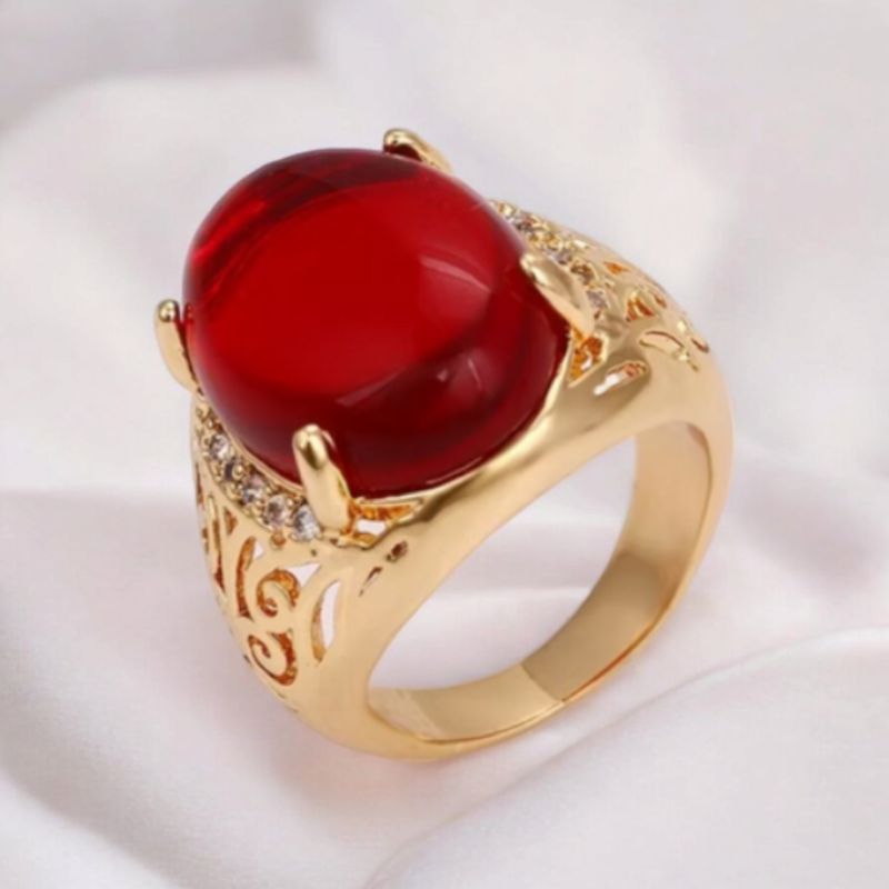 Cincin Antik Mewah Pria 18K Gold Color