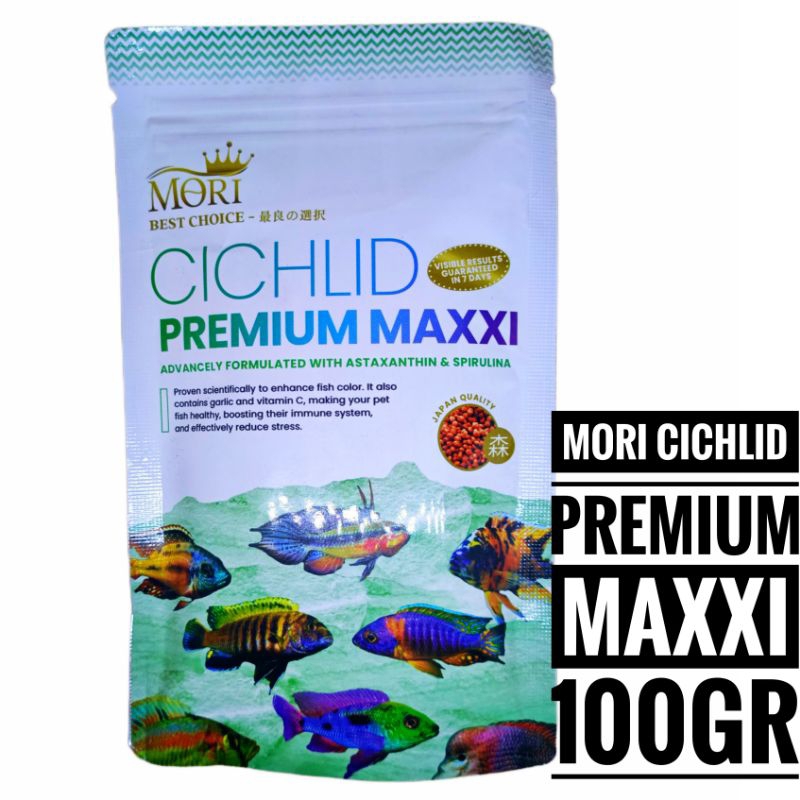 Mori Cichlid Premium Maxxi 100gr ciklit pakan makanan pelet ikan hias eksotis