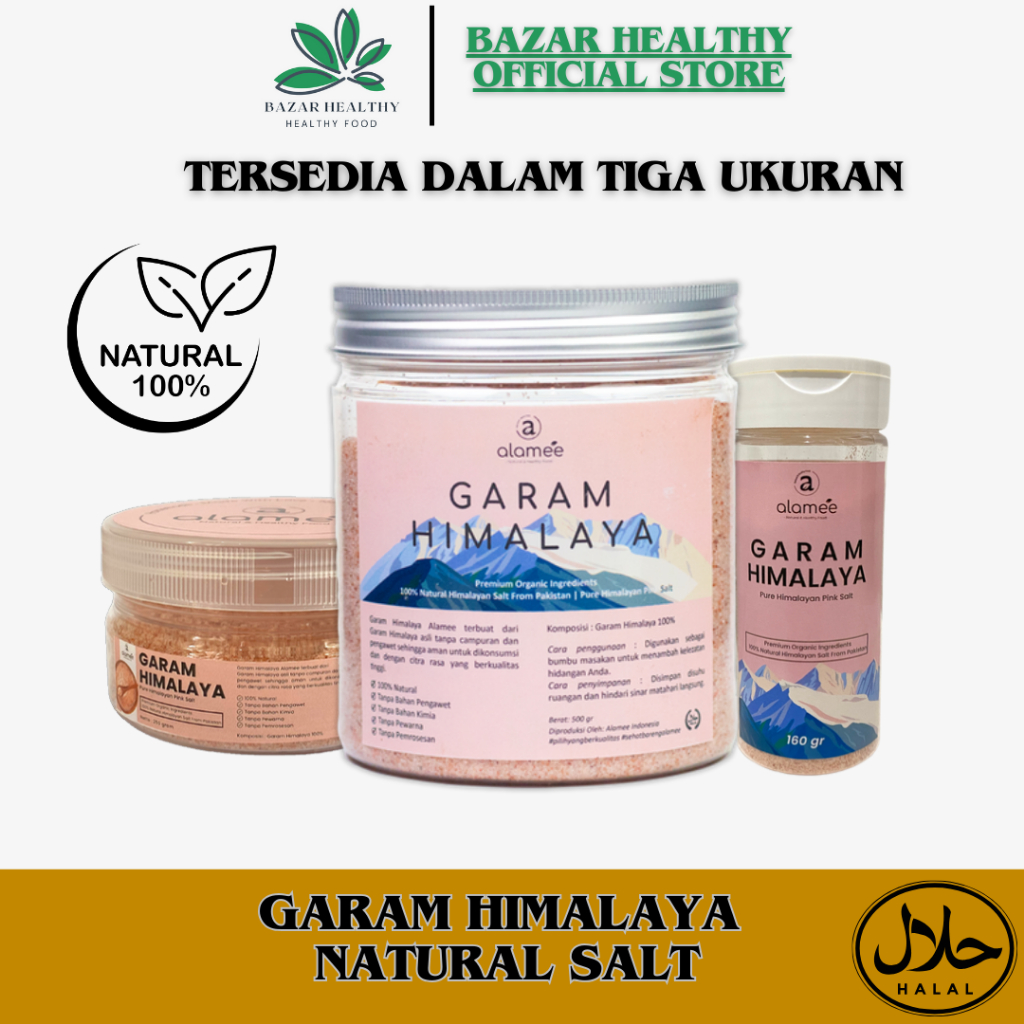 

GARAM HIMALAYA ORIGINAL HIMALAYAN PINK SALT SEA SALT PINK ROCK SALT PAKISTAN ASLI MURAH 500 250 dan 160GR