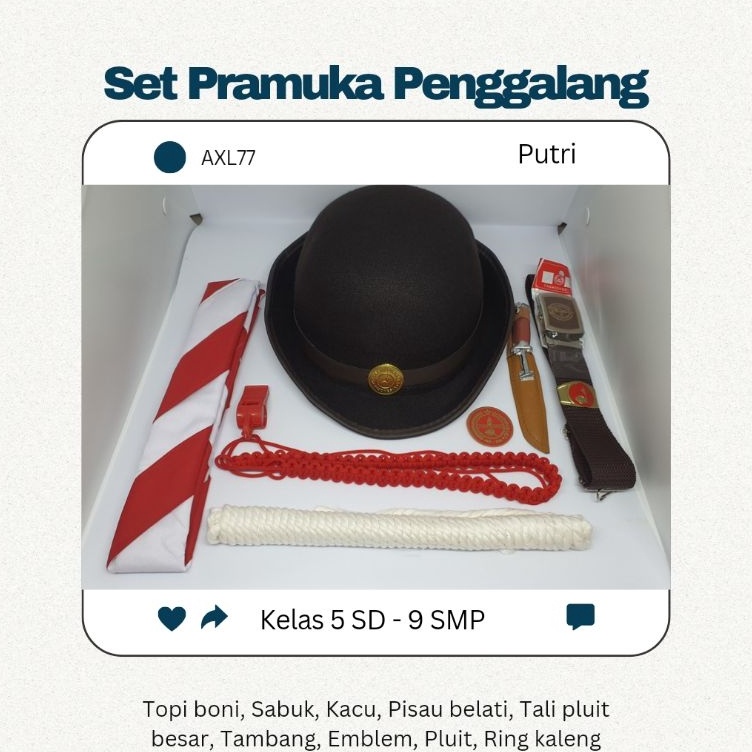 

KODE R79Q SET PRAMUKA SIAGA PENGGALANG PENEGAK SD SMP SMA