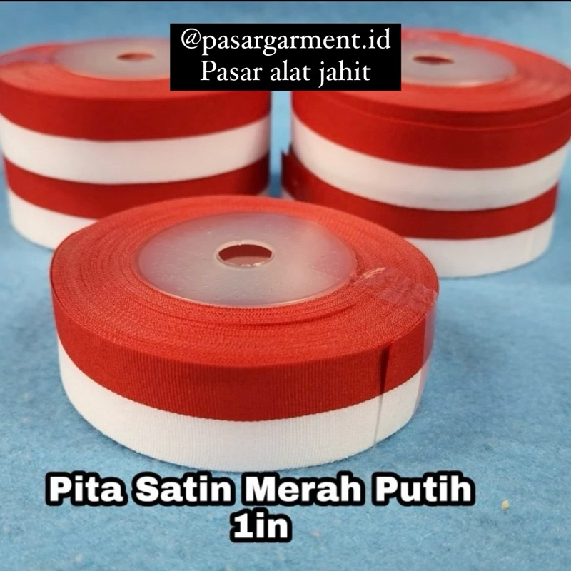 

Pita Satin Merah Putih lebar 1in/ 2.5cm