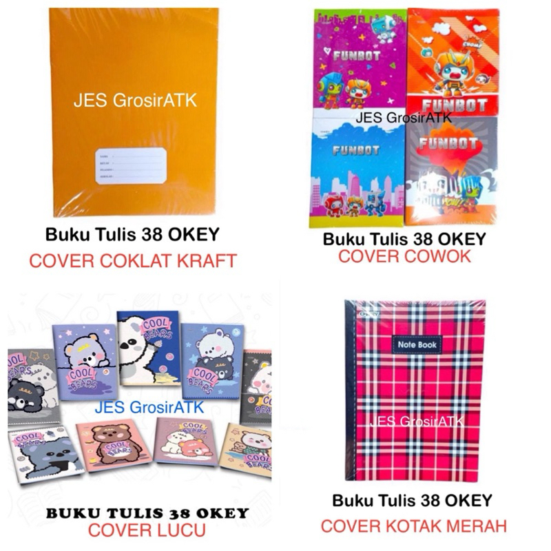 

Buku Tulis OKEY 38 lembar / Buku Tulis Cover Coklat Kraf / Buku Pendek (1 pak 10 buku)