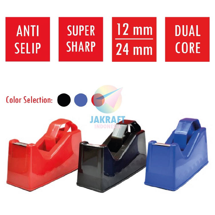 

KODE D76E 1 Unit Tape Dispenser Cutter JOYKO 2 in 1 Dual Core TD13 Tempat Isolasi Besar Solatip Kecil