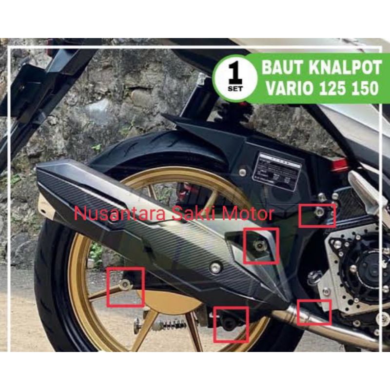 baut set gantungan knalpot  swing arm motor Honda vario 115 125 150 160 pcx