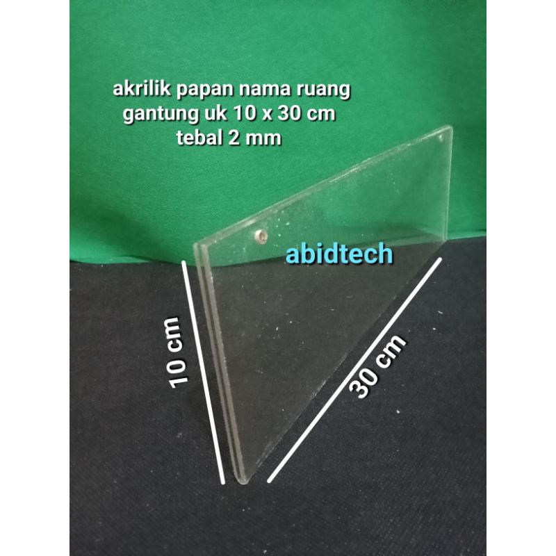 

akrilik papan nama ruang gantung/tempel uk 10 x 30 cm tebal 2 mm