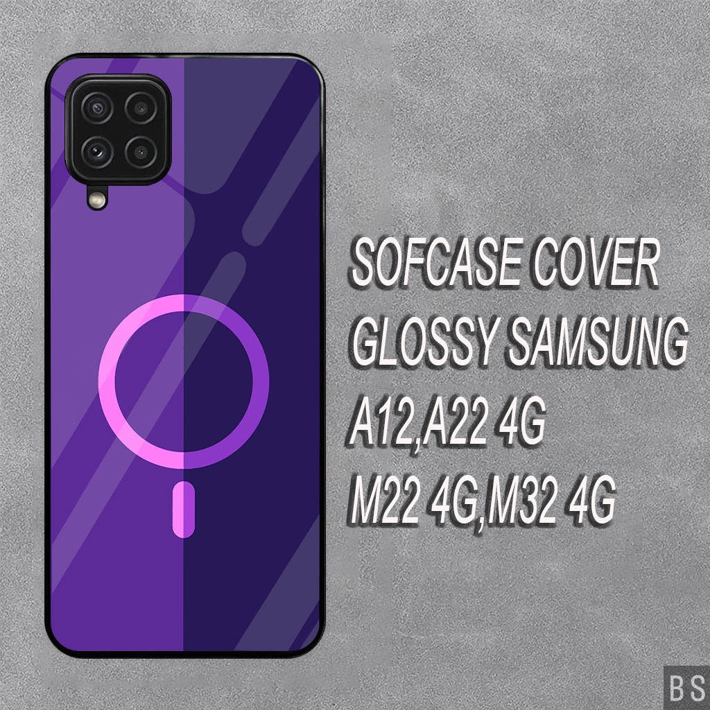 (  MK44 LOGO IPHONE  )Case Glossy HD SAMSUNG A12.A22 4G/5G.M22 4G.M32 4G Kamera Protector Kesing Sil