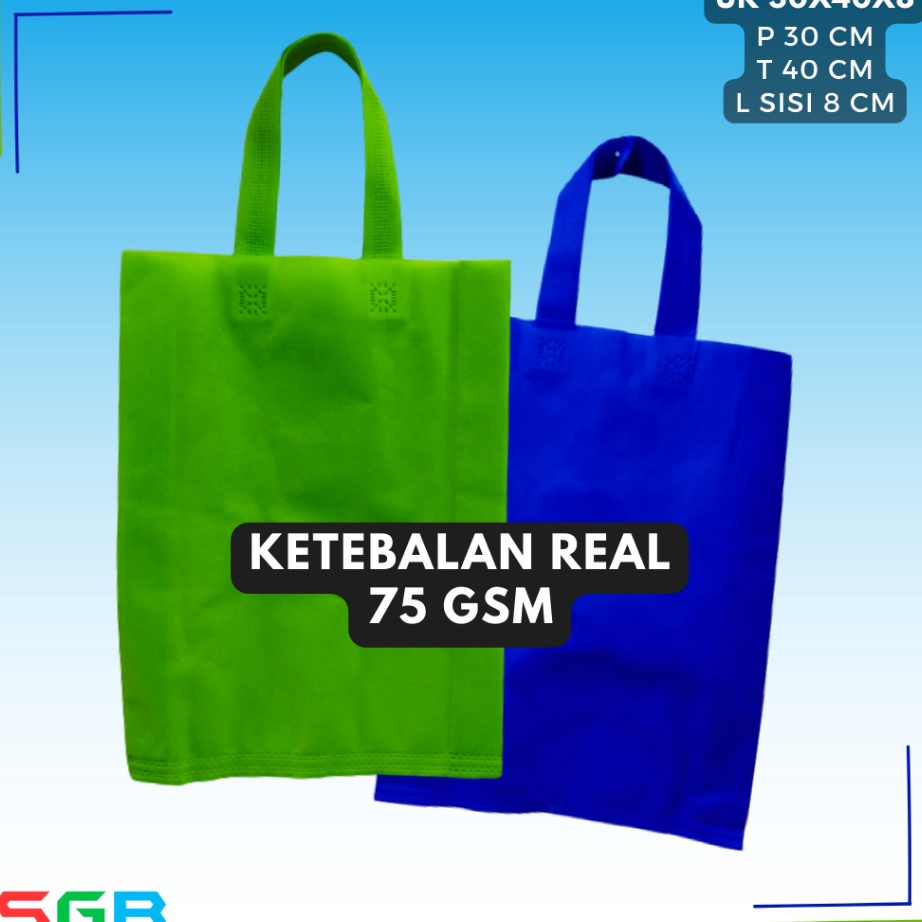 

FG2 isi 12pcs Tas Spunbond Handle uk 3x4x8 Goodie Bag 75 gsm Tas Kain Polos
