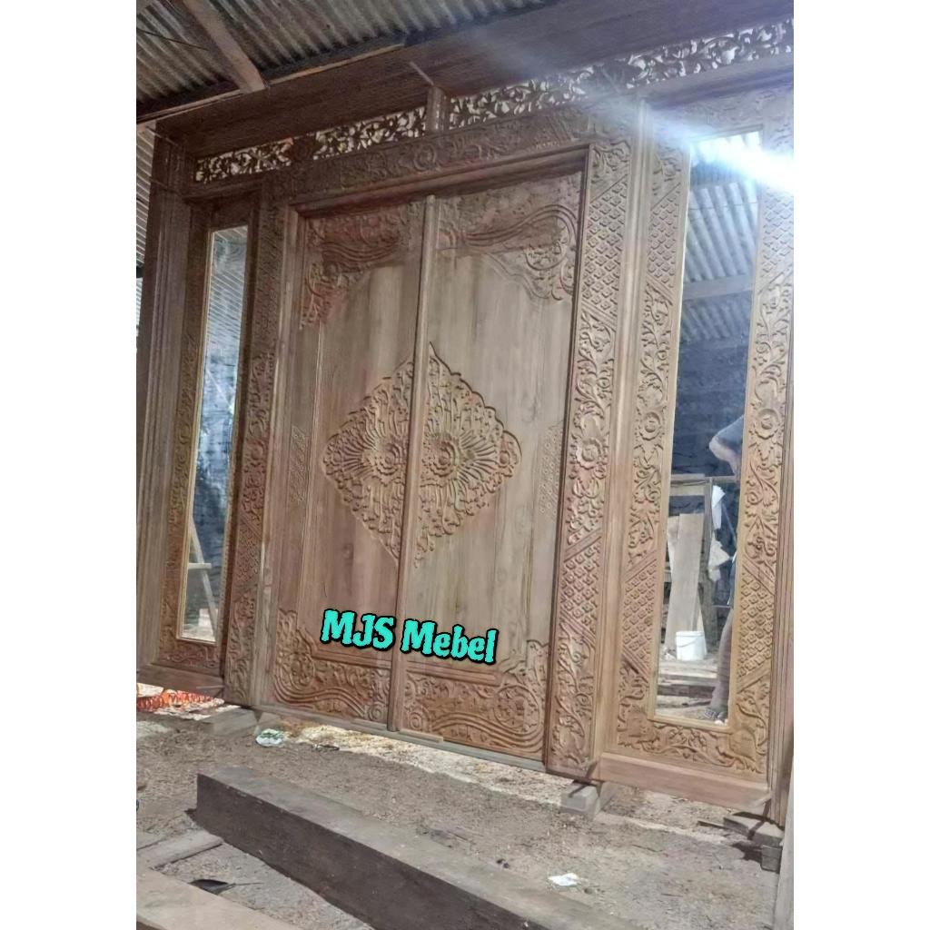 PINTU GEBYOK RELIEF MODEL MINIMALIS, PINTU GEBYOK FULL UKIRAN