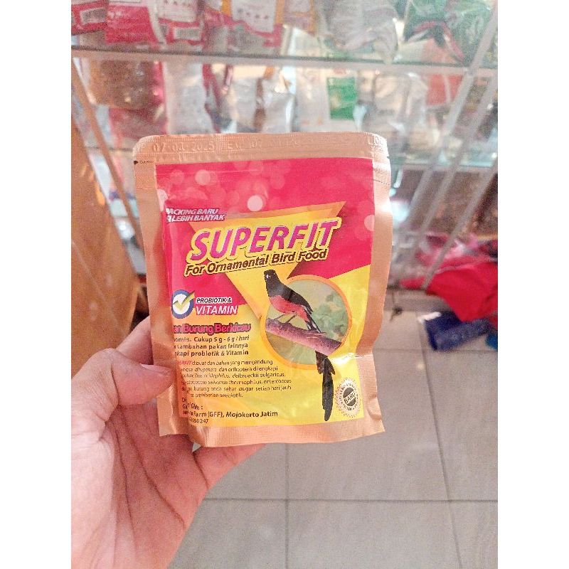 SUPERFIT GOLD ORIGINAL PAKAN VOER HIGH PROTEIN BURUNG MURAI, CILILIN, ANIS MERAH DLL