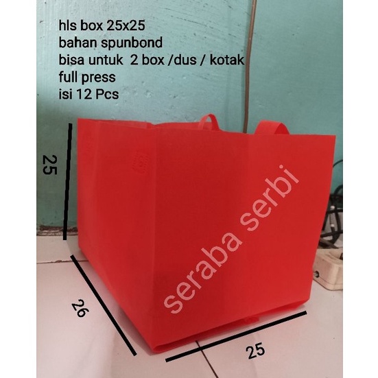 

KF7 tas hls box 25x25 tas besek tas spunbond tas kotak tas box nasi tas kue