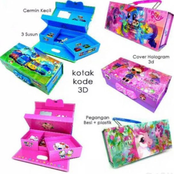 

KODE P35P Tempat Pensil kode Susun 3D Hologram Tepak pensil Karakter Study set Alat tulis sekolah 3D