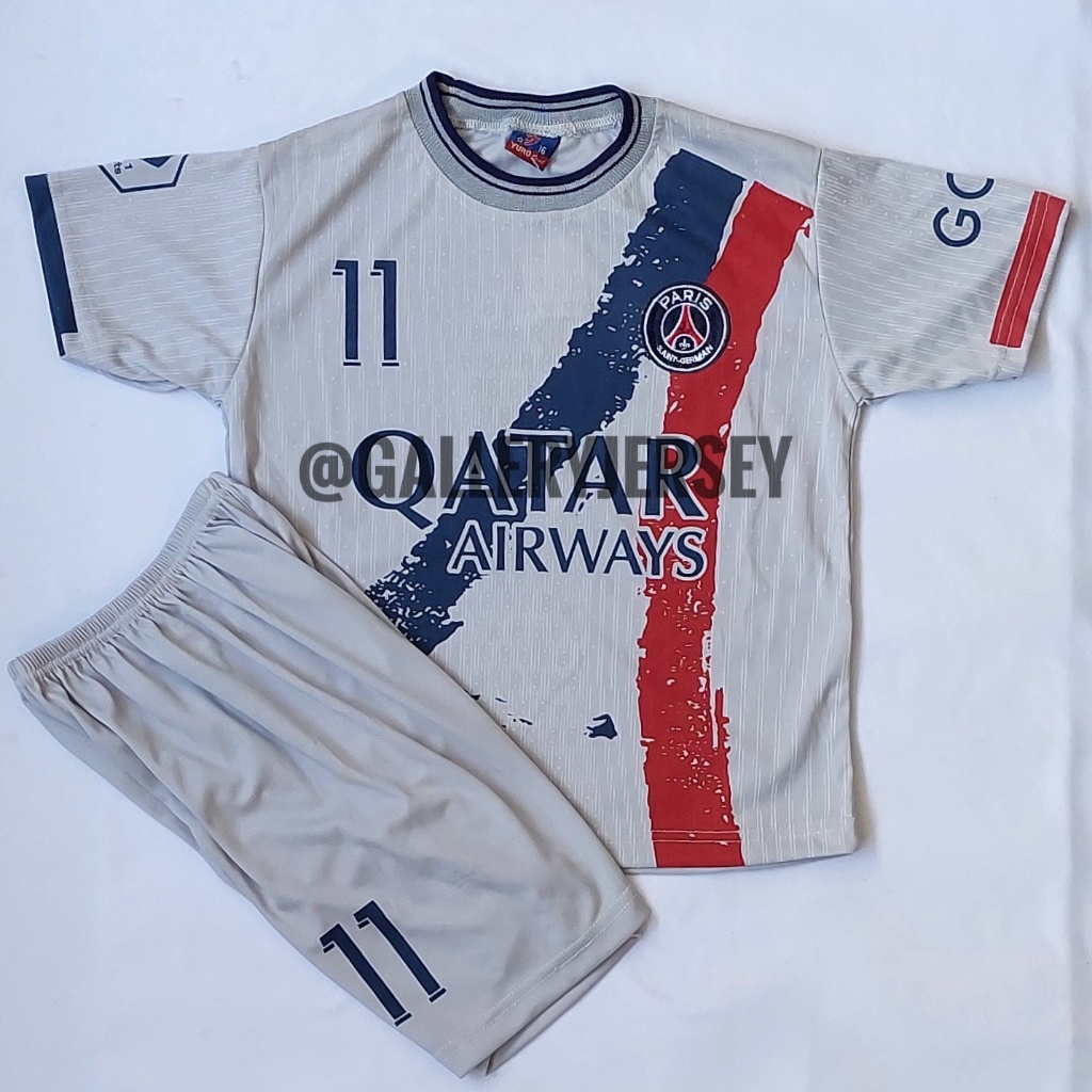 SETELAN BAJU BOLA ANAK ANAK PSG AWAY ASENSIO SETELAN JERSEY ANAK ANAK PSG ABU ABU AWAY SETELAN JERSE