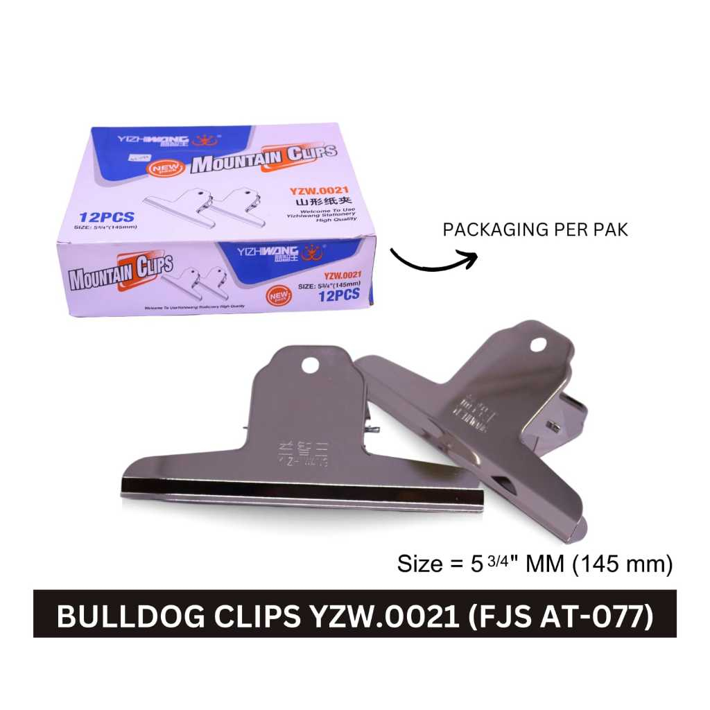 

1Set Isi 2Pcs Bulldog Clips 145mm/ Binder Clip Jumbo/ Jepitan Kertas Besar 6