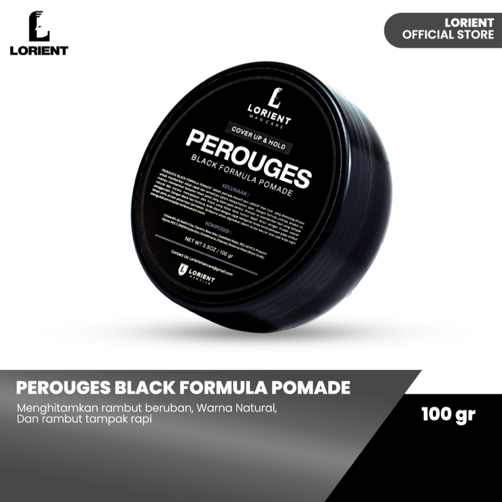 LORIENT Black Formula Pomade Pewarna Rambut Hitam Instan Pomade Pria Oil based dan Water Based Rambu