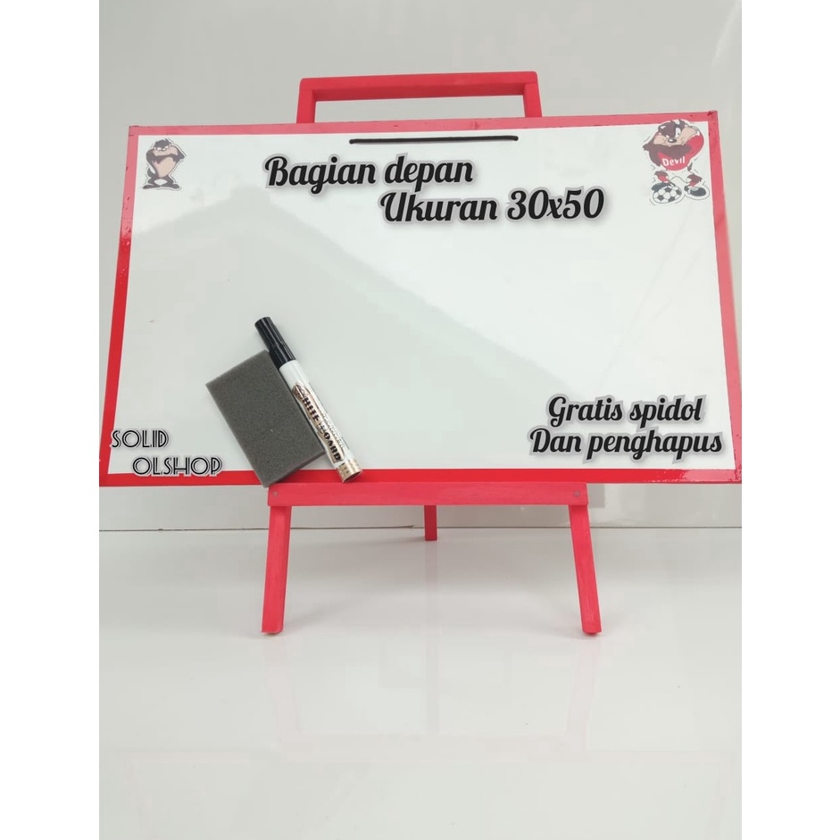 

KODE Q1O Papan tulis white board anak dengan penyaangga ukuran 3x5 gratis spidol dan penghapus