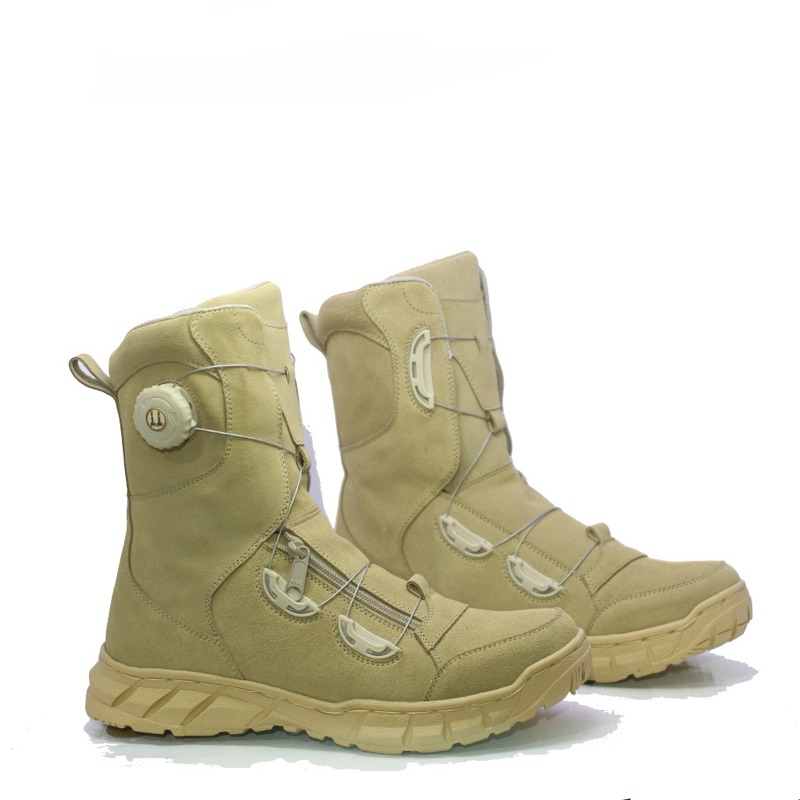 MISILSepatu PDL Gurun Sepatu PDL Gurun Tactical Tali Putar Sidetrack Warna Krem untuk Pria Sepatu PD