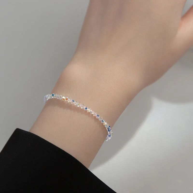 Gelang Crystal original Swarovski elastis Bicone 4mm