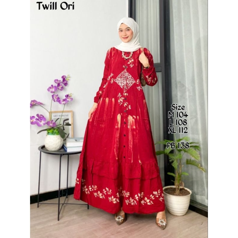 Sakha Batik Gamis Twil Rempel bawah Busui