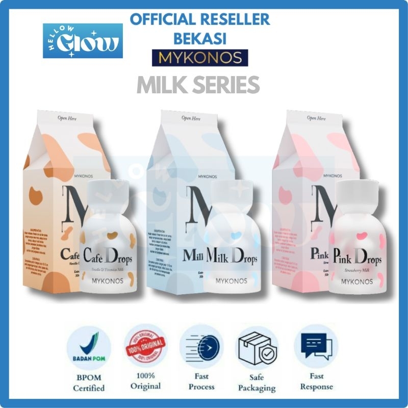 MYKONOS Milk Series - Milk Drops | Pink Drops | Cafe Drops  Extrait de Parfum 50 ML