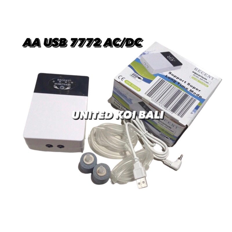 AIRPUMP RECENT USB 7772 AC/DC ACDC EMERGENCY AERATOR UDARA AERATOR POMPA UDARA AQUARIUM AQUASCAPE