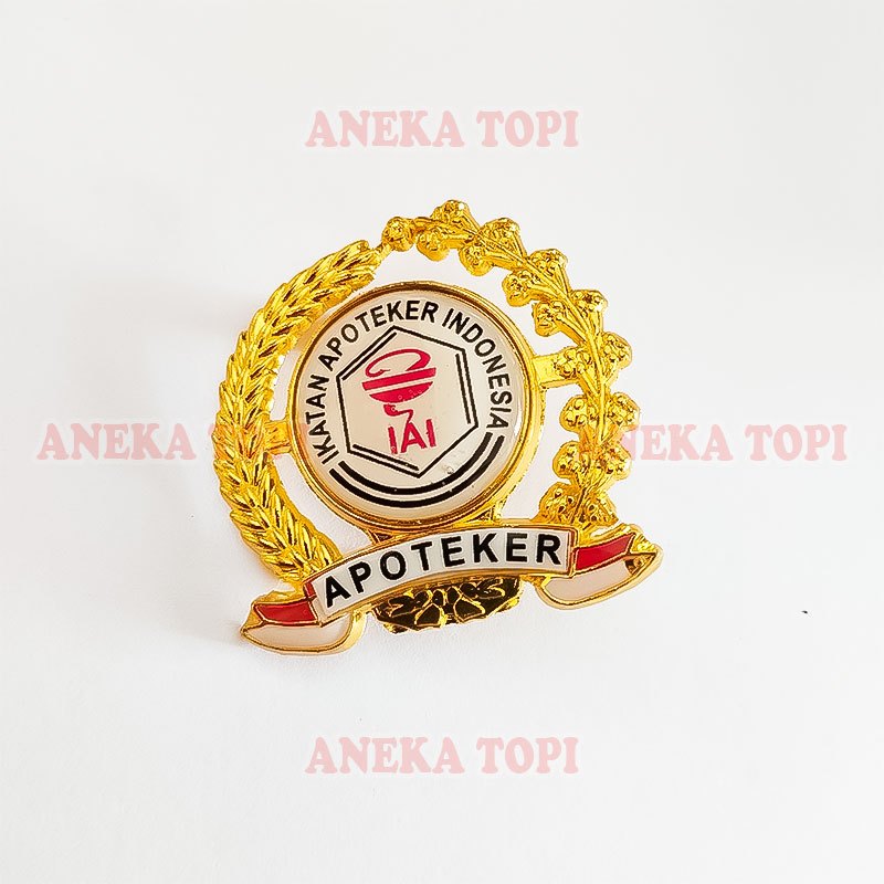 Pin Apoteker Logo IAI Pin Bros Logo Ikatan Apoteker Indonesia Padi Kapas - Aneka Topi