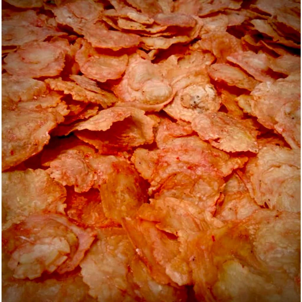 Korzaln Emping Melinjo Pedas Manis Mentah Siap Goreng