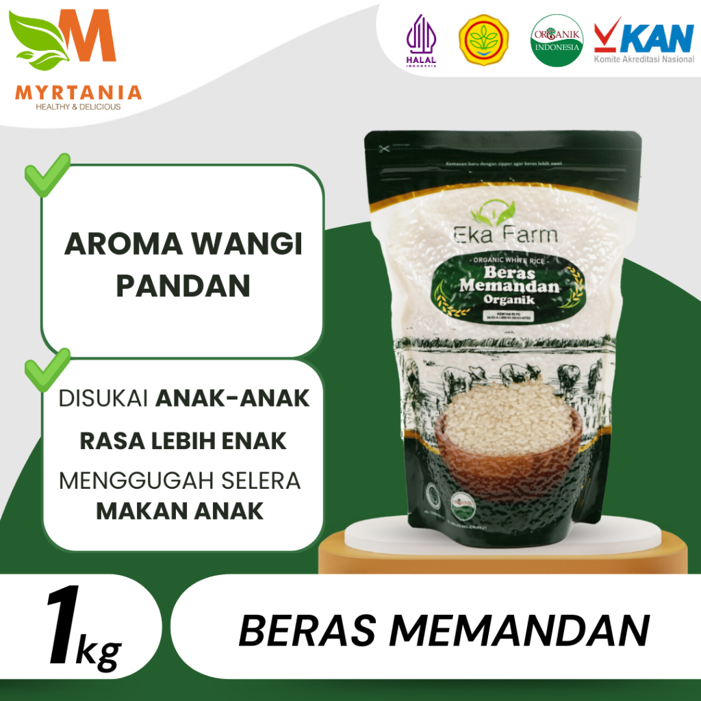 

Beras Pandan Wangi Memandan Organik Eka Farm Kemasan Vakum 1kg