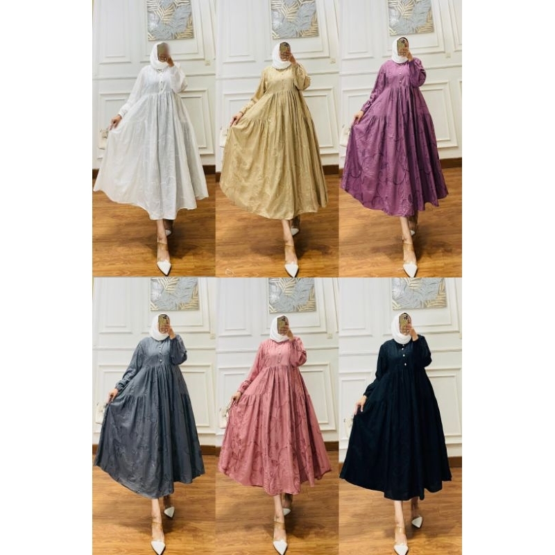 Midi Polo Linen Bordir