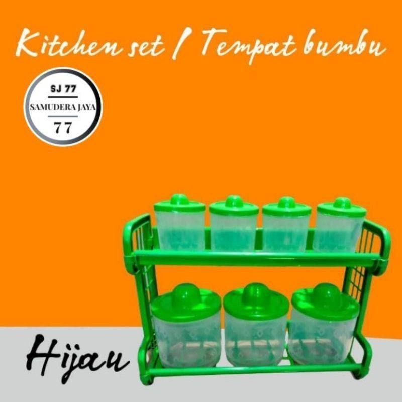 Tempat Bumbu Plastik/Tempat Kitchen set warna hijau