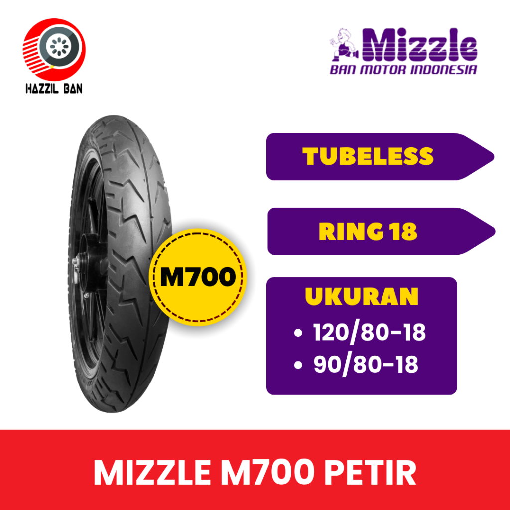 Ban Motor MIZZLE M700 Ring 18 (90/80 | 100/80 | 120/80) | Tubeless