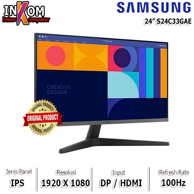 Monitor LED 24INCH SAMSUNG / LED MONITOR 24 INCH FLAT S24C330GAE 100Hz